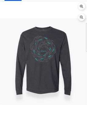 Against the Current Graphic Long Sleeve Shirt in Charcoal Accents Size Large